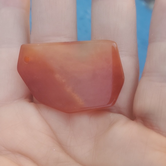 New Hand Carved Virgo Red Onyx Agate Polygon Pendant Amulet. - Picture 2 of 5